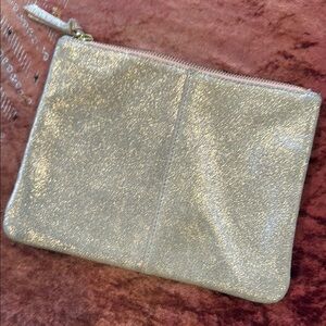 Anthropologie Rose Gold Metallic Clutch Wristlet